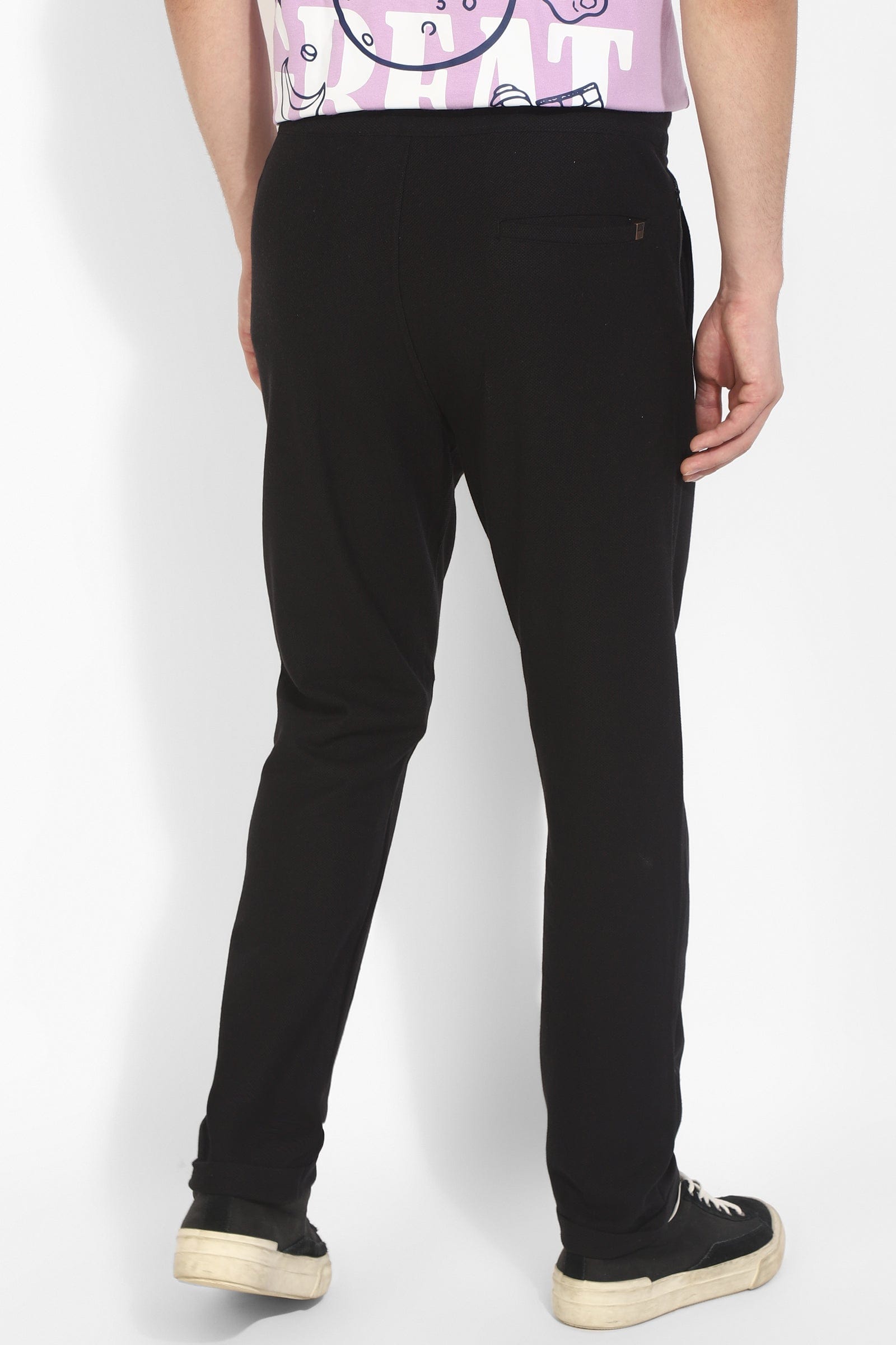 Black Knitted Trousers By Purple Mango