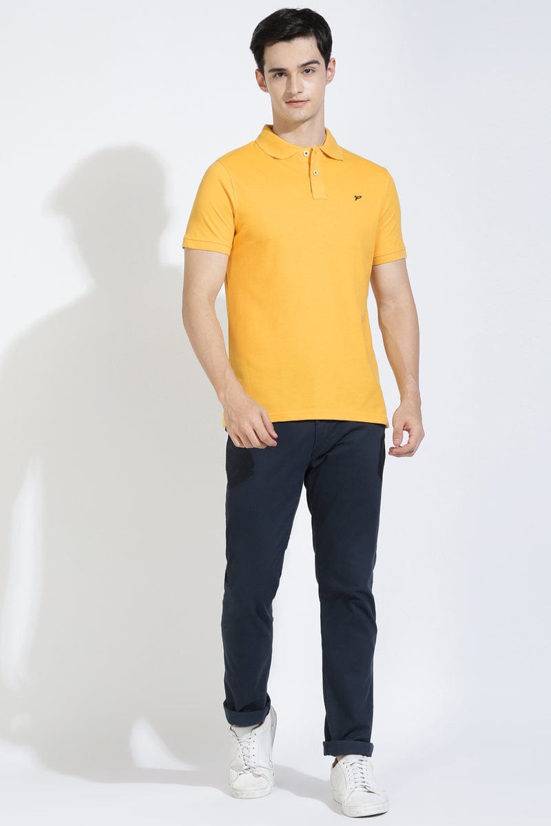 Yellow Polo T-shirt By Purple Mango