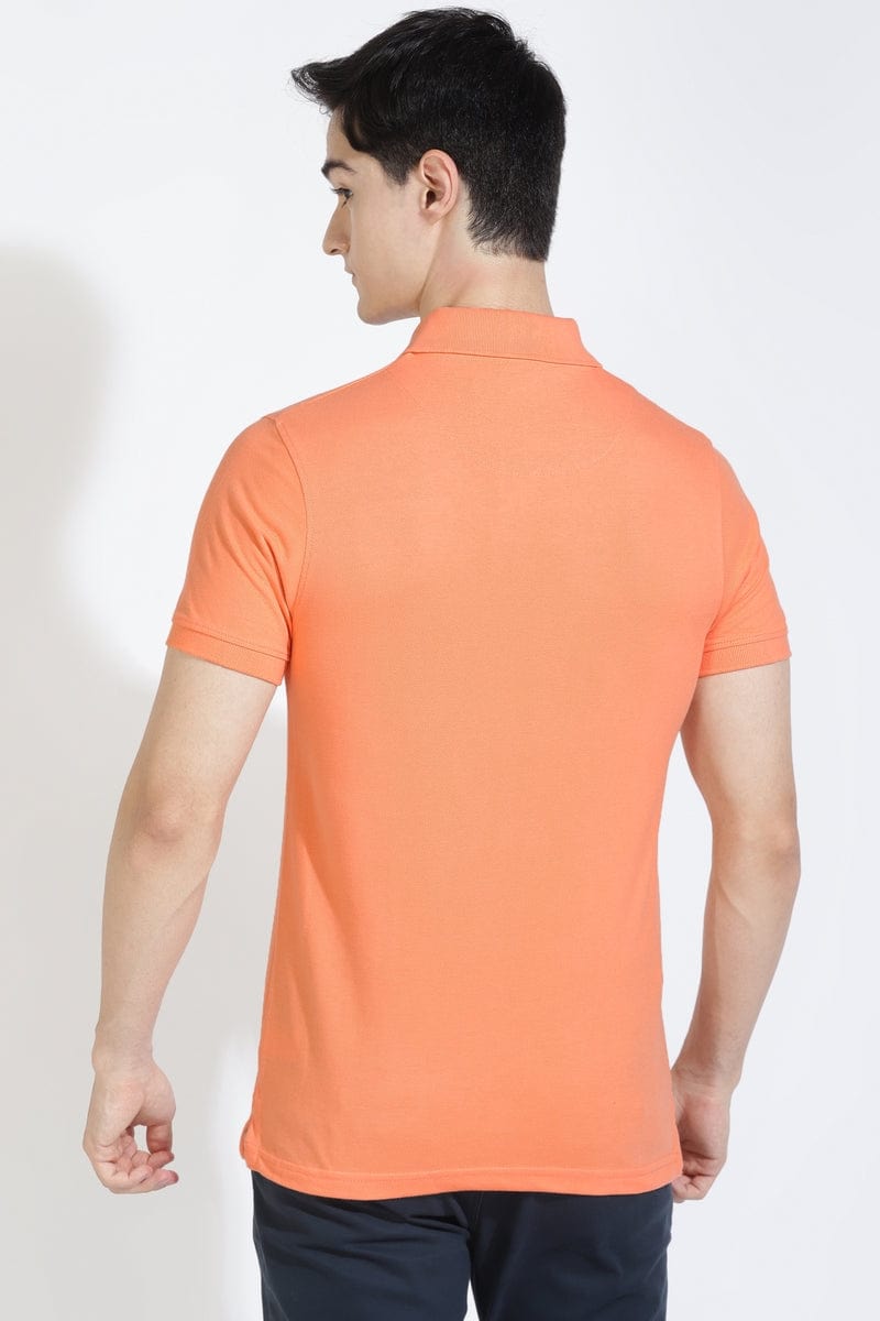 Orange Polo T-shirt By Purple Mango