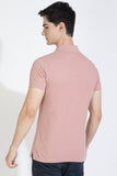 Dusty Pink Polo T-shirt By Purple Mango