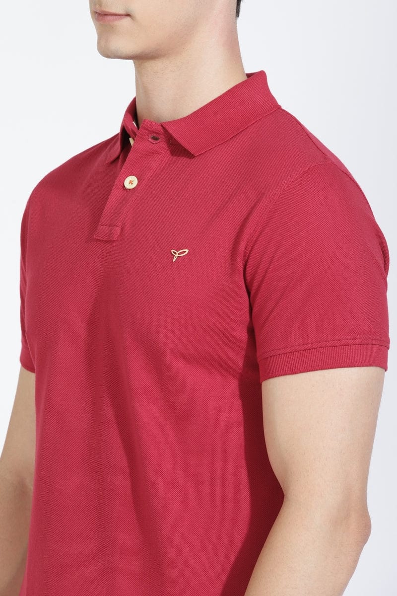 Red Polo T-shirt By Purple Mango