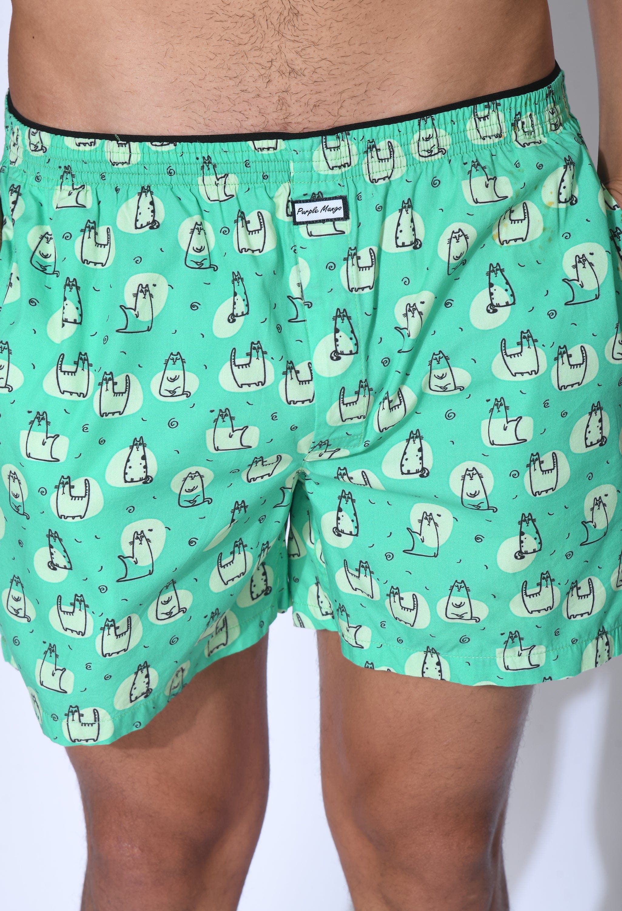 Kitty Print Men Boxer's By Purple Mango