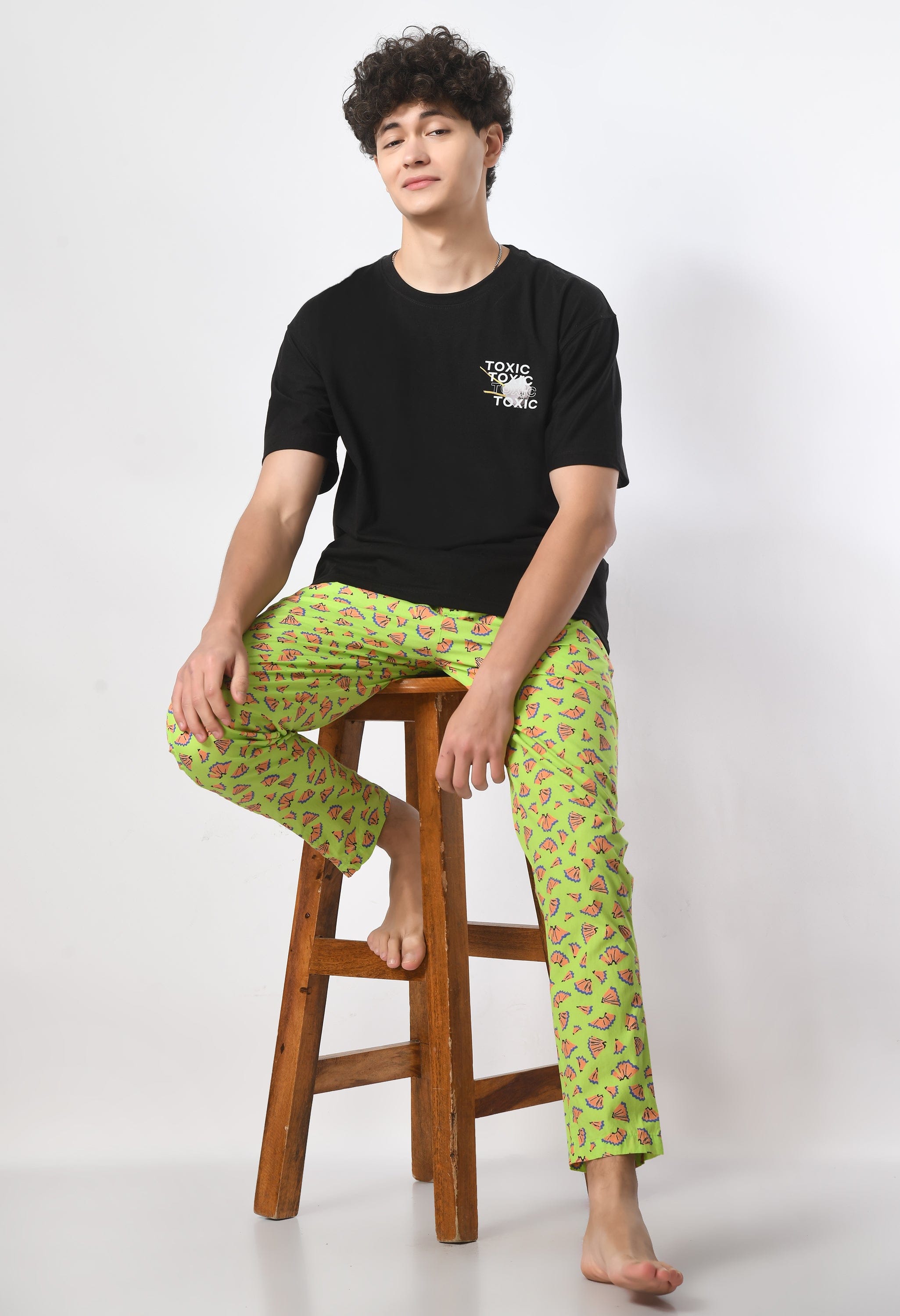 Pencil Print Men Pyjamas By Purple Mango