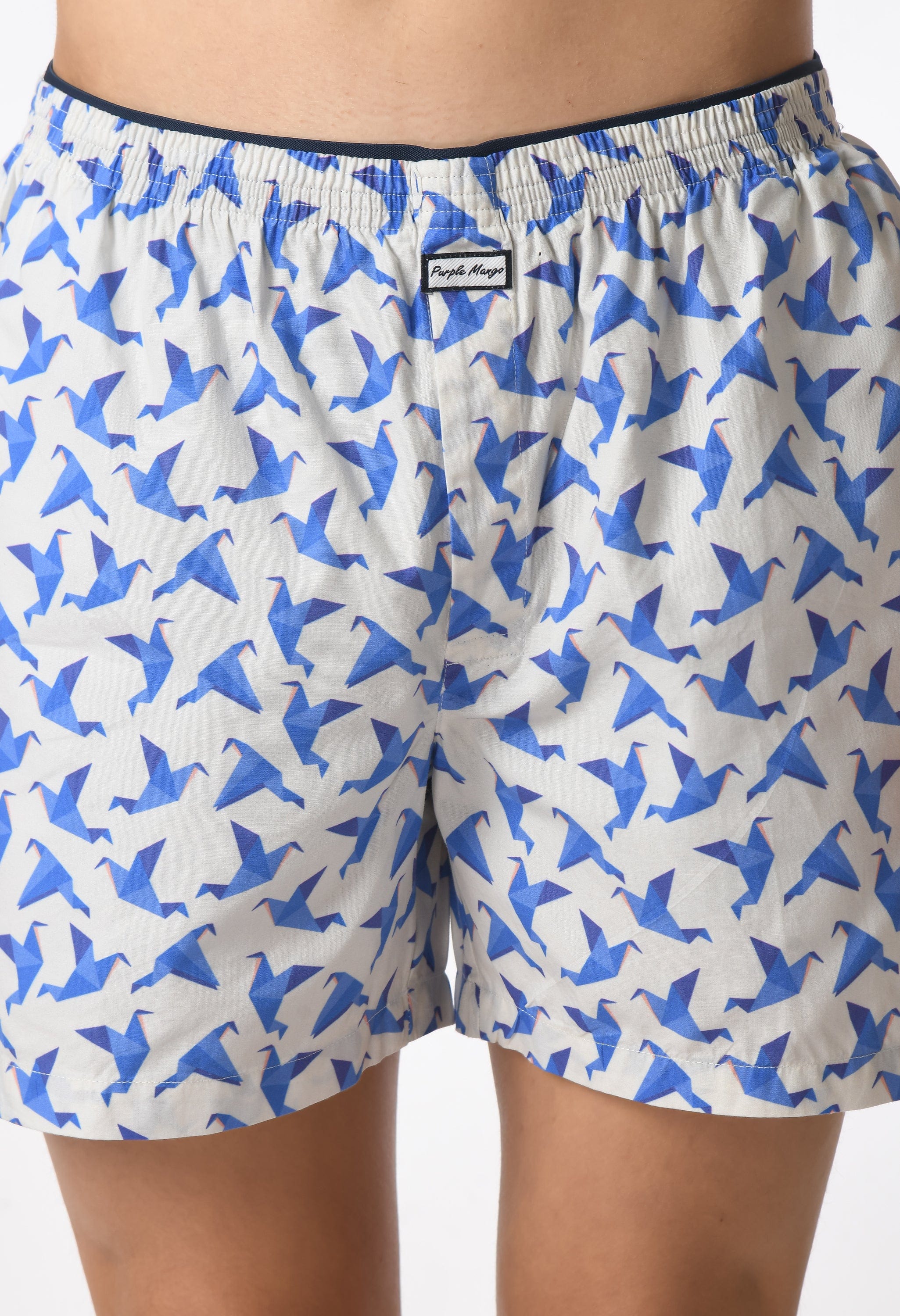 Origami Bird Print Men Boxer's By Purple Mango