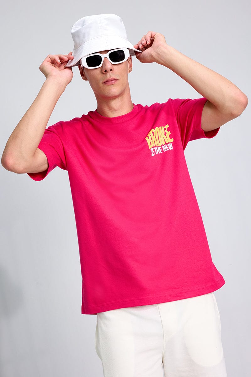 Broke Is The New Pink Oversized Unisex T-shirt By Purple Mango