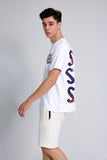 Space White Oversized Unisex T-shirt By Purple Mango