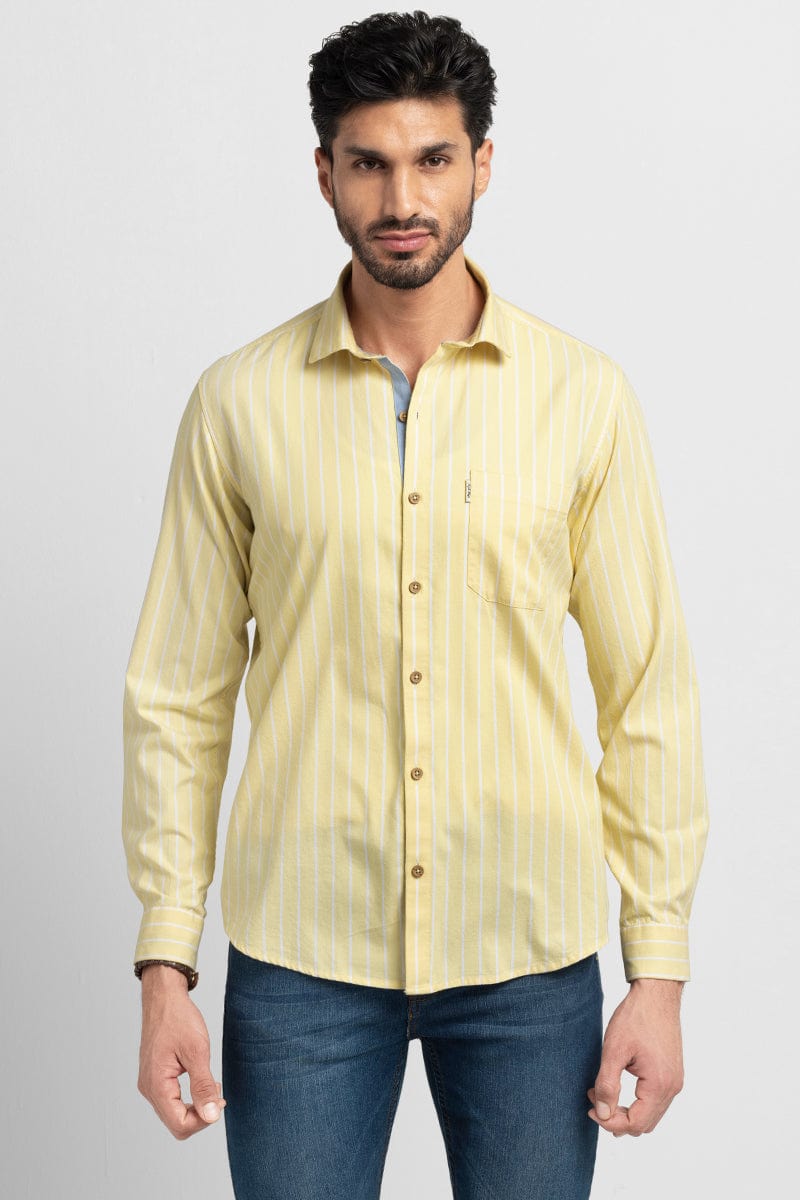 Lush Yellow Giza Stripe Shirt