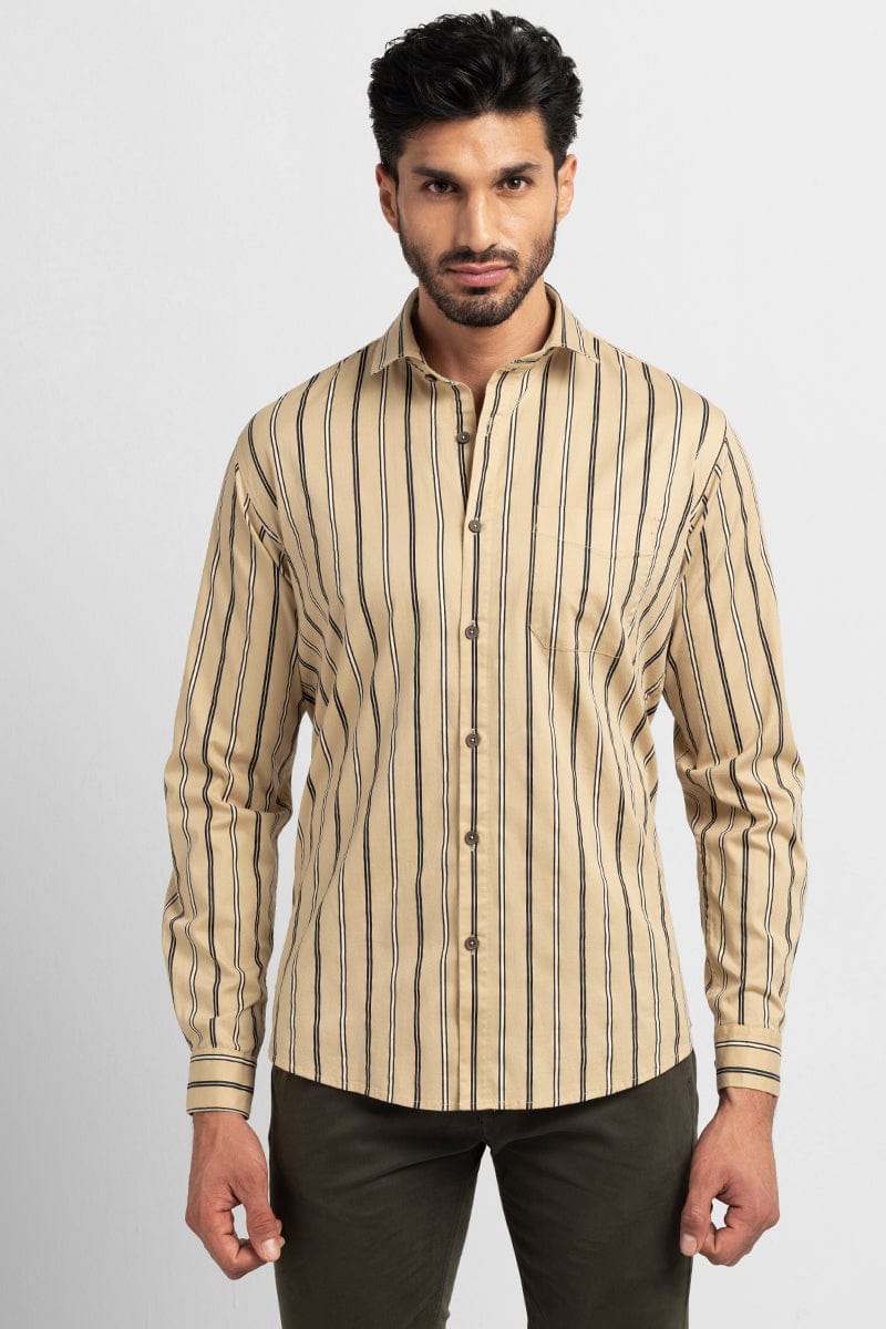 Lush Golden Giza Stripe Shirt