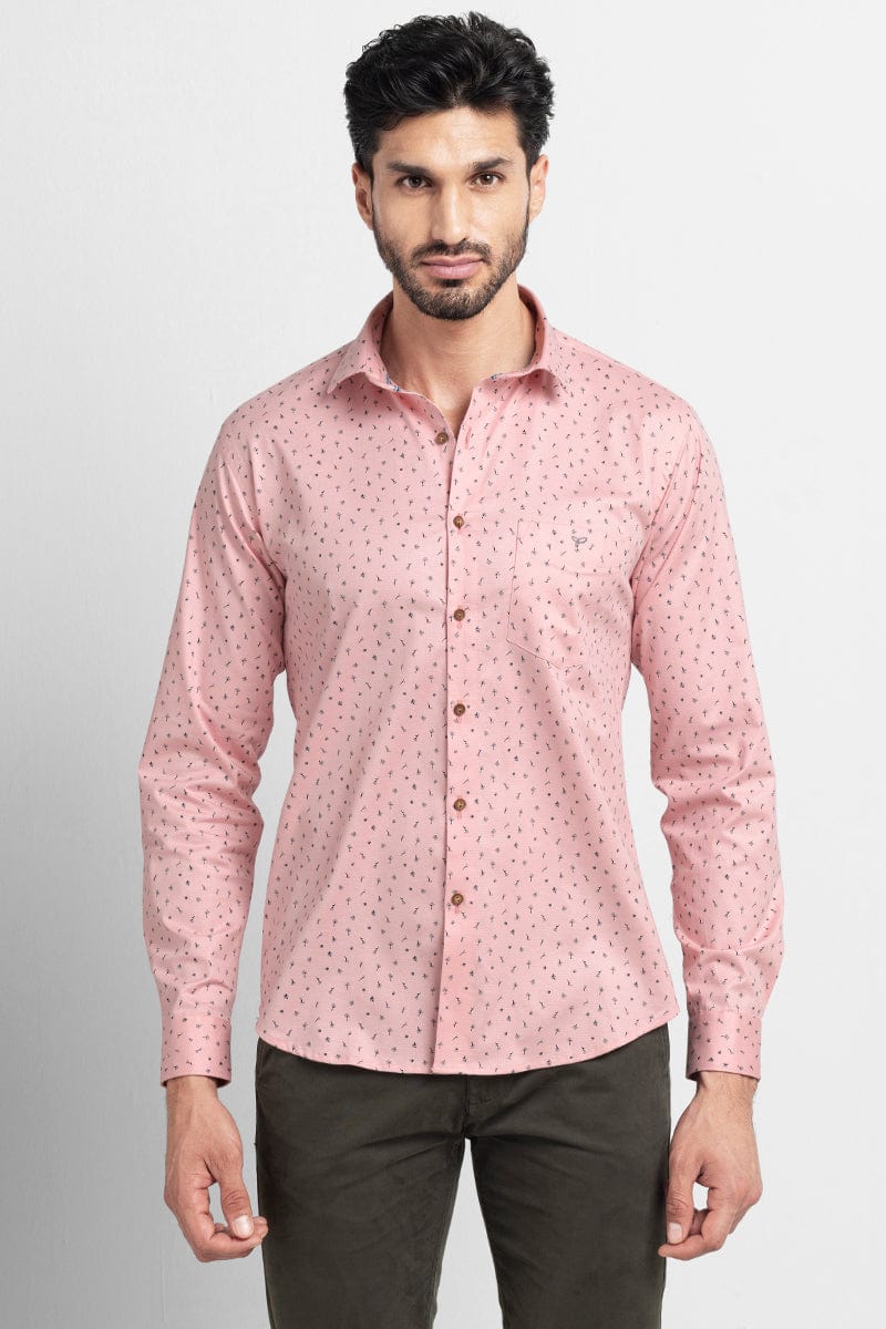 Light Pink Daisy Floral Printed Shirt