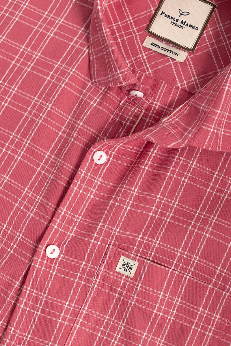 Glen Plaid Pink Giza Cotton Shirt