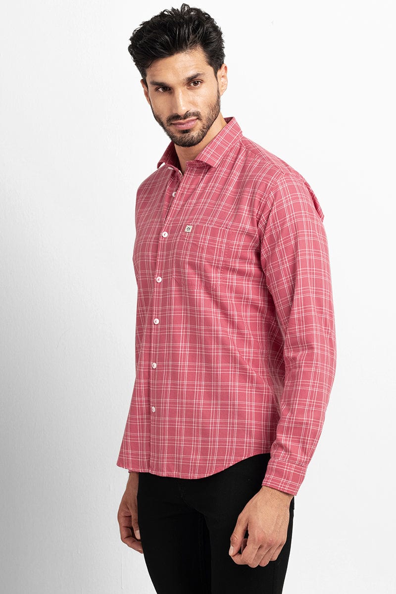 Glen Plaid Pink Giza Cotton Shirt