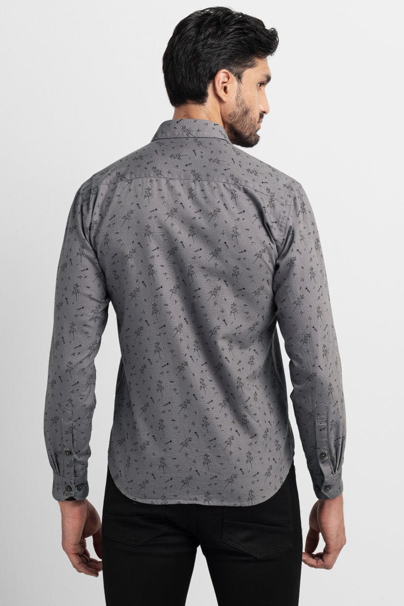 Fluer Grey Print Shirt
