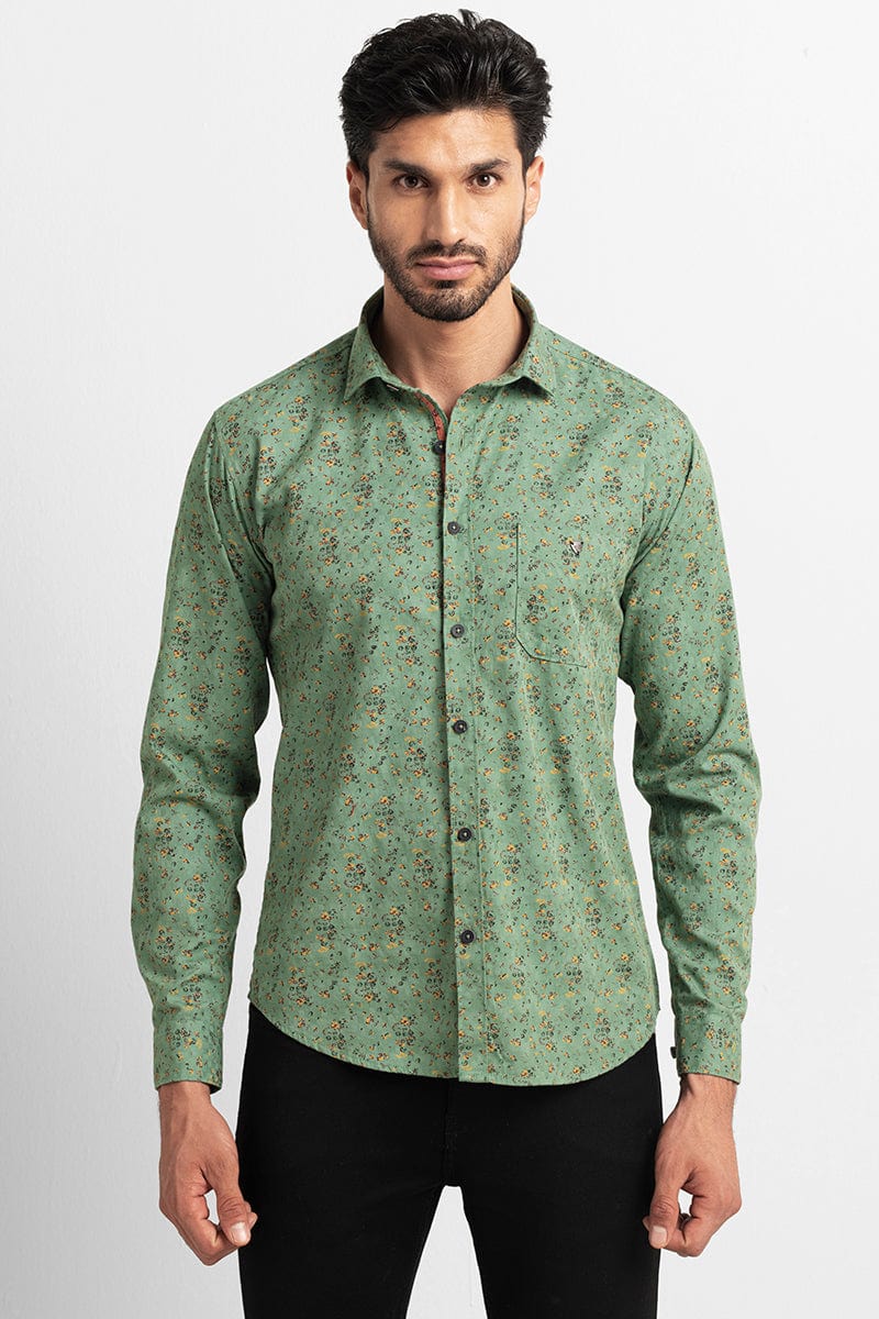 Mandala Print Green Shirt